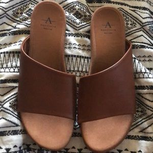 Brown leather sandals